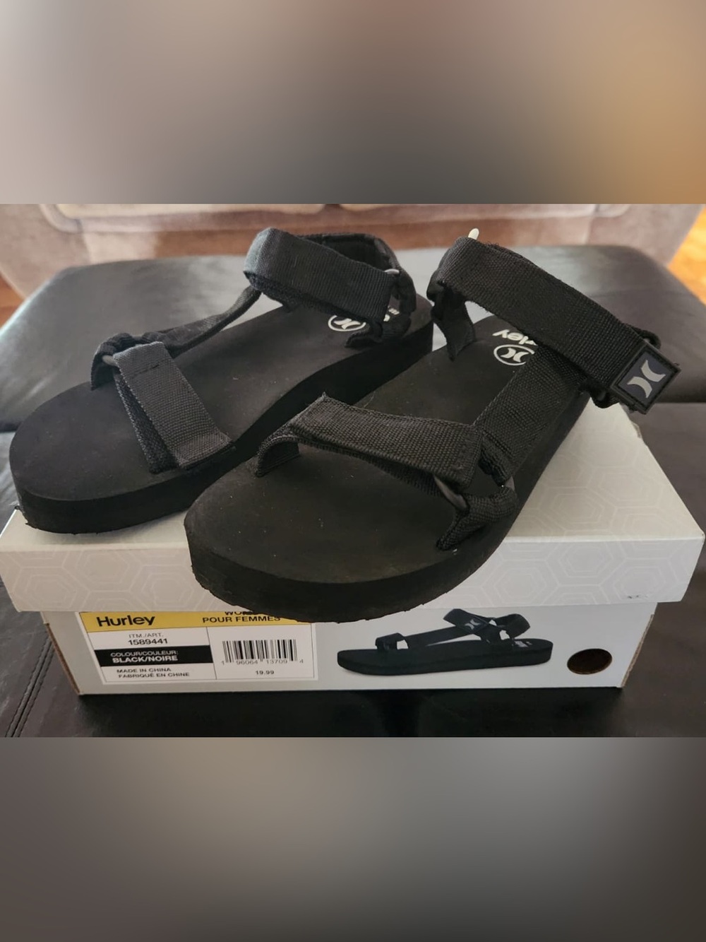 hurley Black Women's Strap Sandals